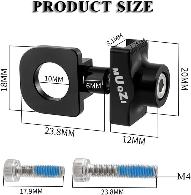 Teocpai 2Pcs Bicycle Chain Tensioner Aluminum Alloy Adjustable Bicycle Chain Tensioner Fastener for Single Speed Bicycle BMX Fixie Bike - Image 2